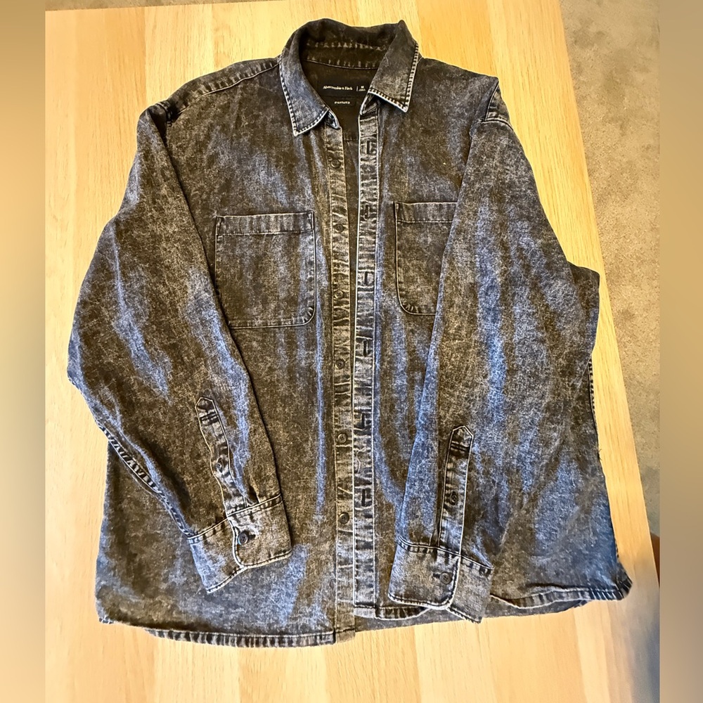 Abercrombie Charcoal Denim Shirt Jacket